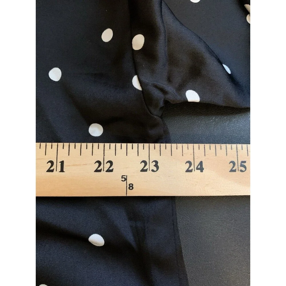 J Crew Size L XL Robe Black And White Polka Dot Belted 3/4 Length Sleeves NWT
